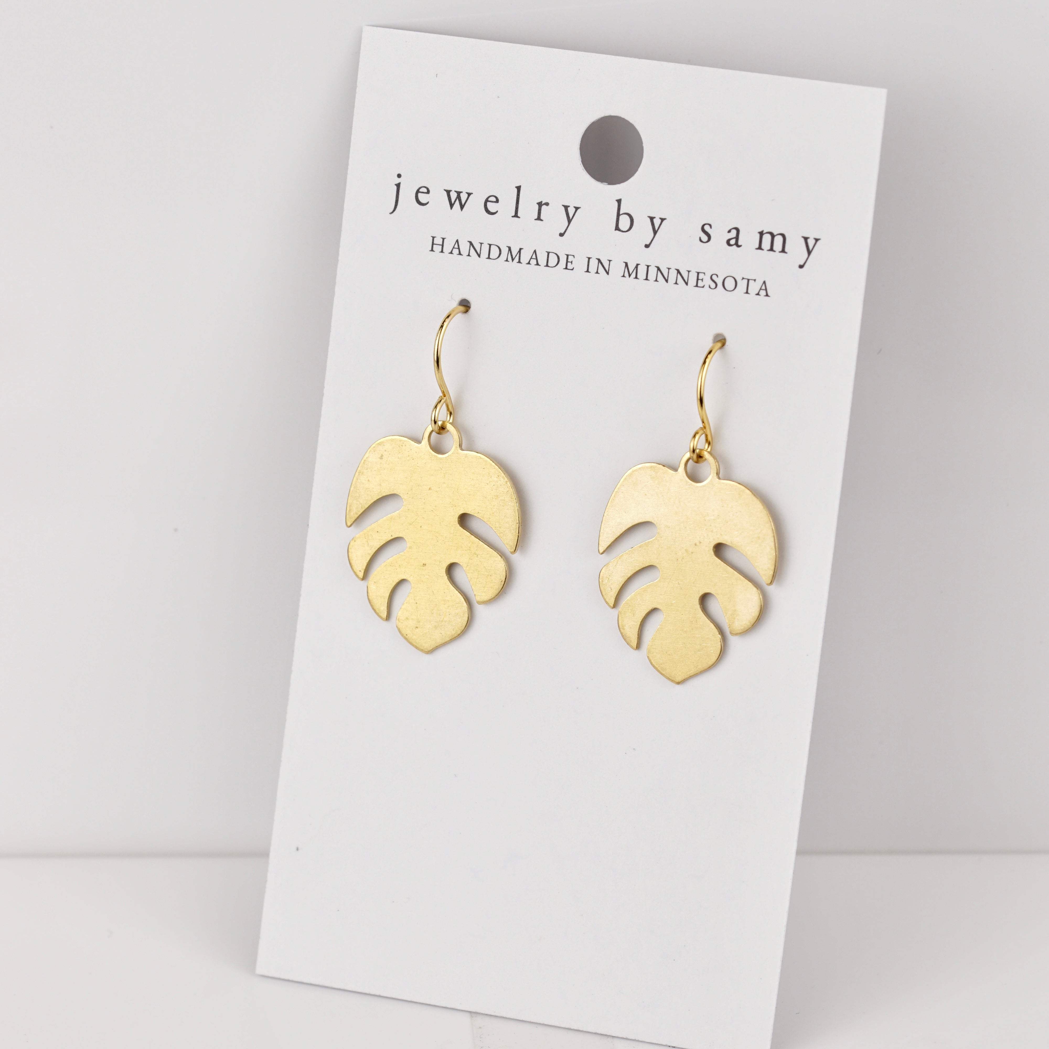 Monstera Leaf Earrings