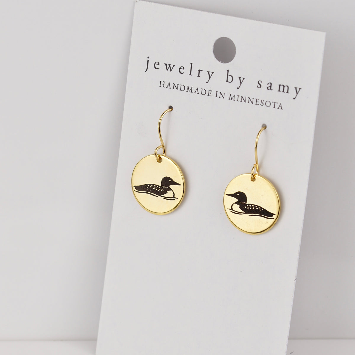 Engraved Loon Earrings