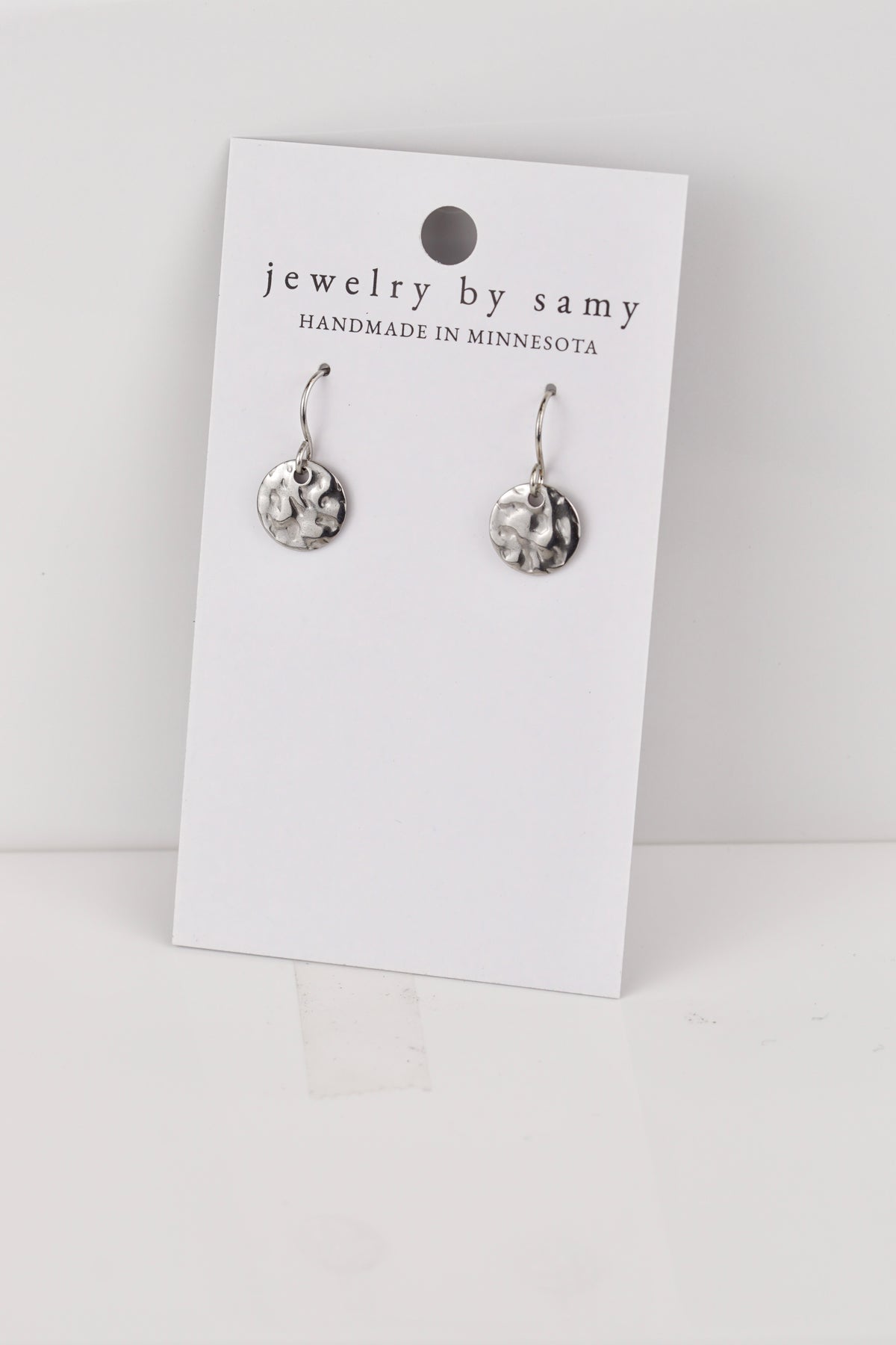 Hammered Silver Disc Earrings