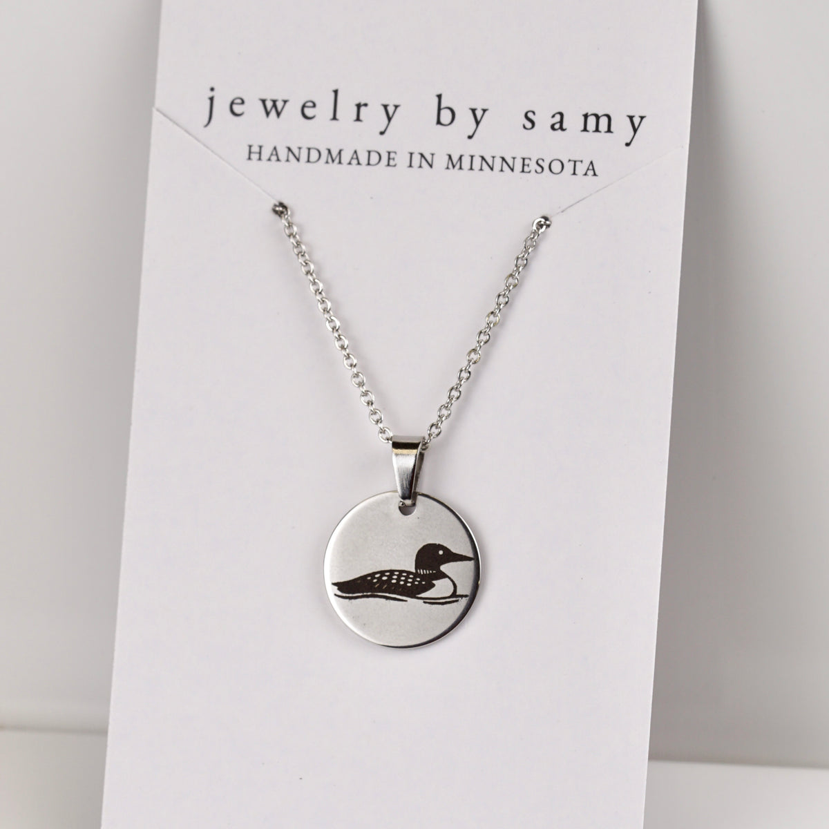 Engraved Loon Necklace