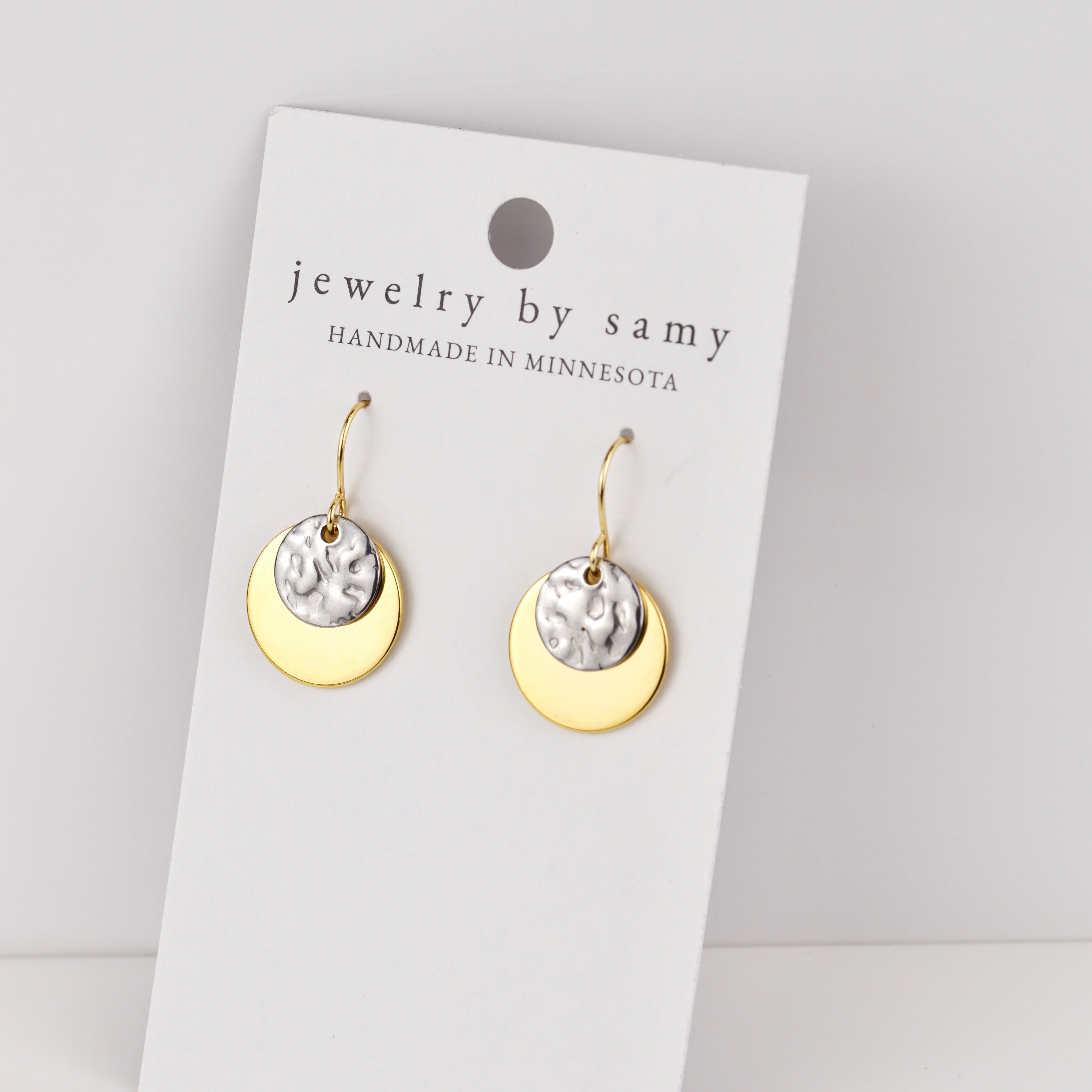 Two-Tone Disc Earrings