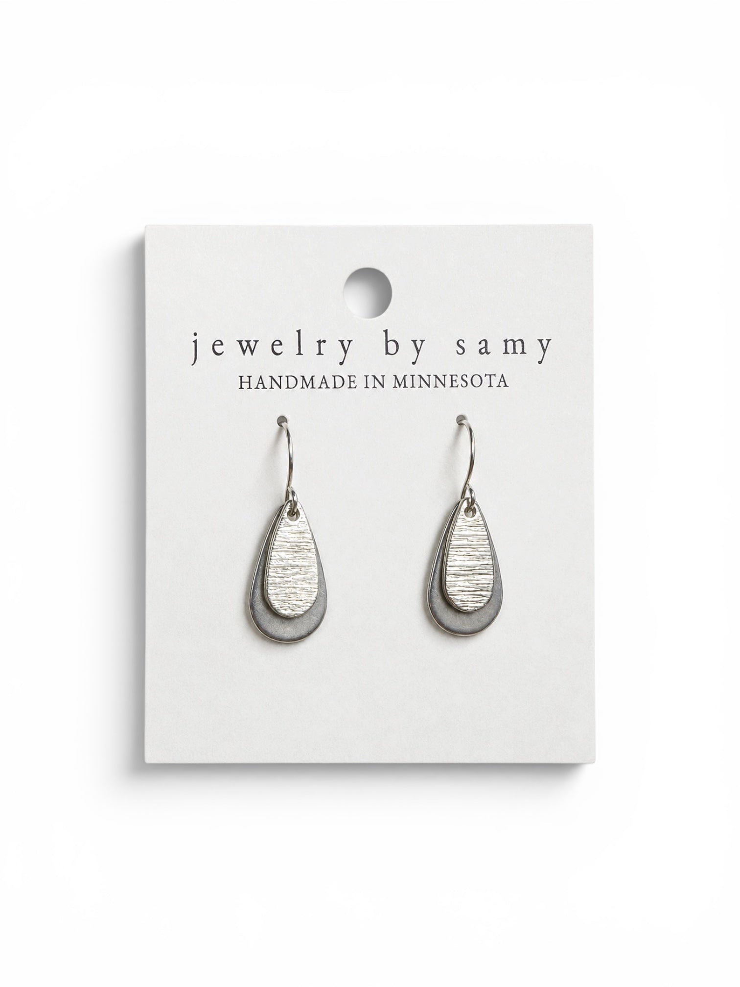 Silver Doubled Teardrop Earrings