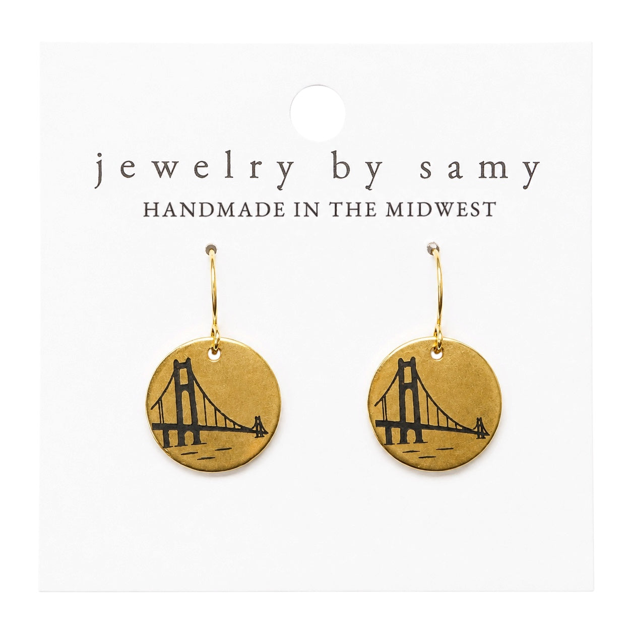 Engraved Mackinac Bridge Earrings