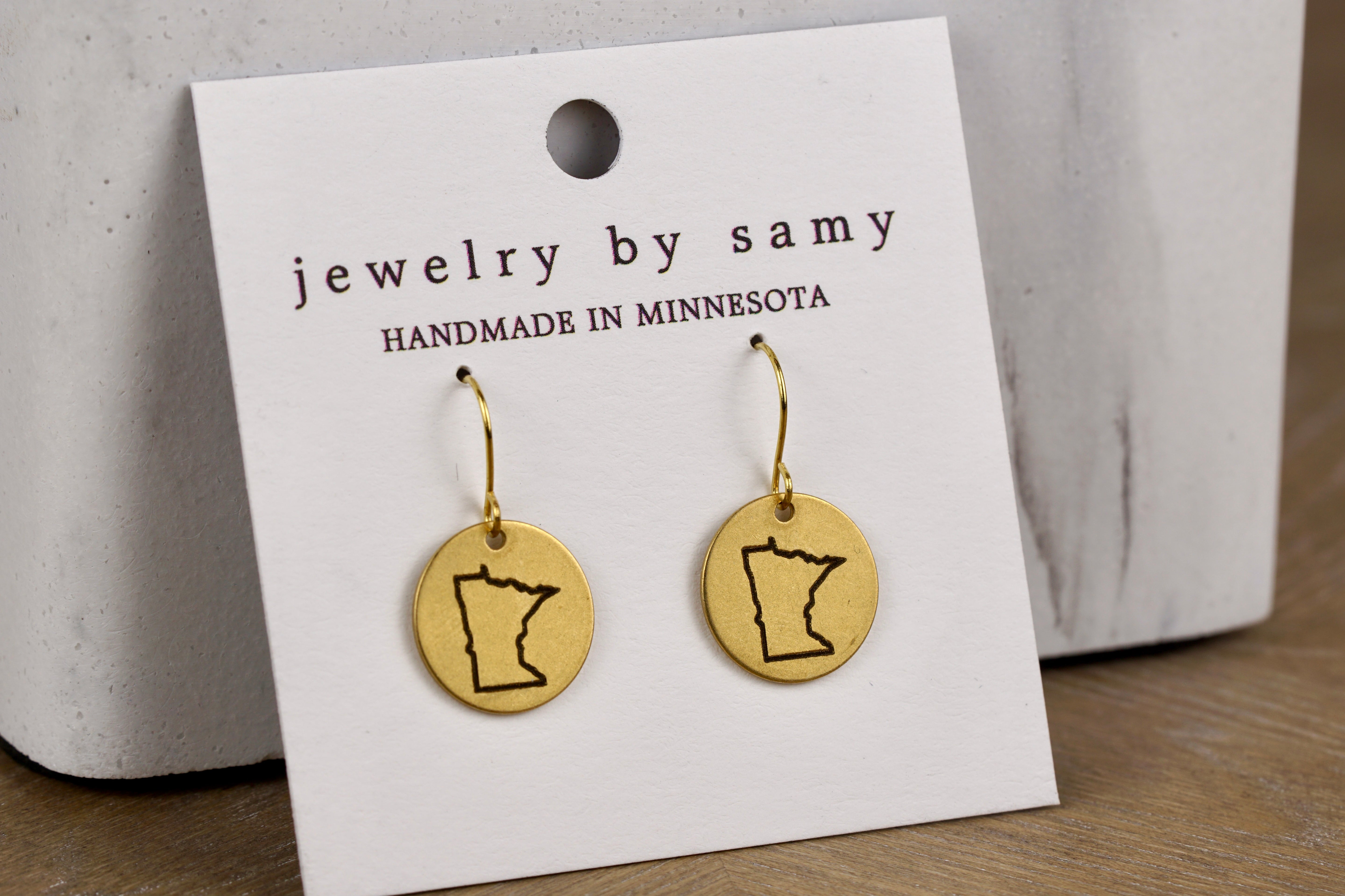 Engraved Minnesota Earrings