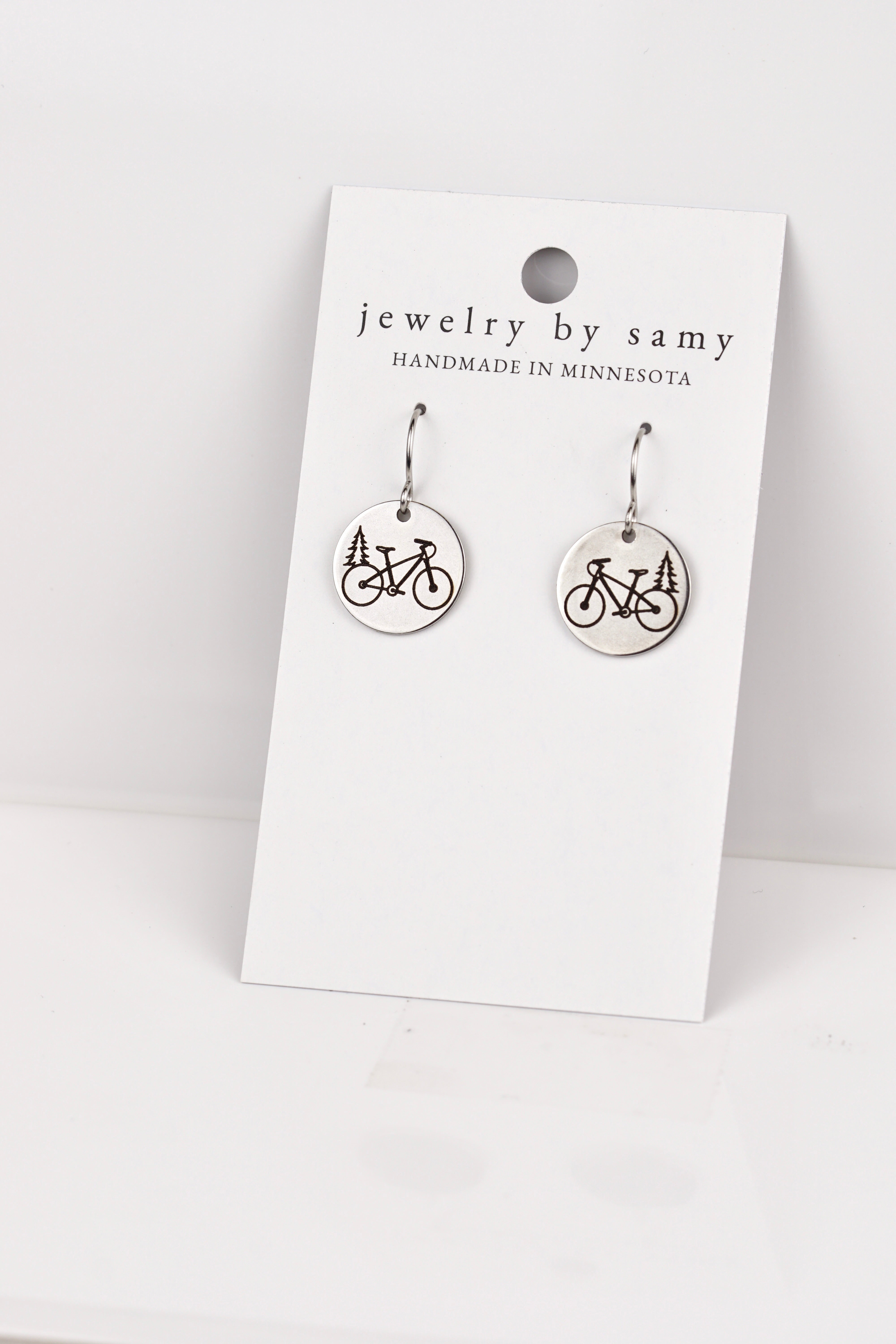 Mountain Bike Pine Earrings