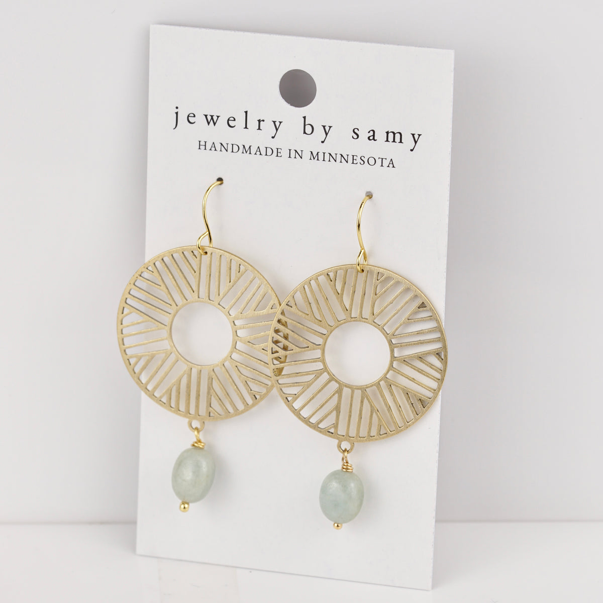 Aquamarine Sundial Earrings