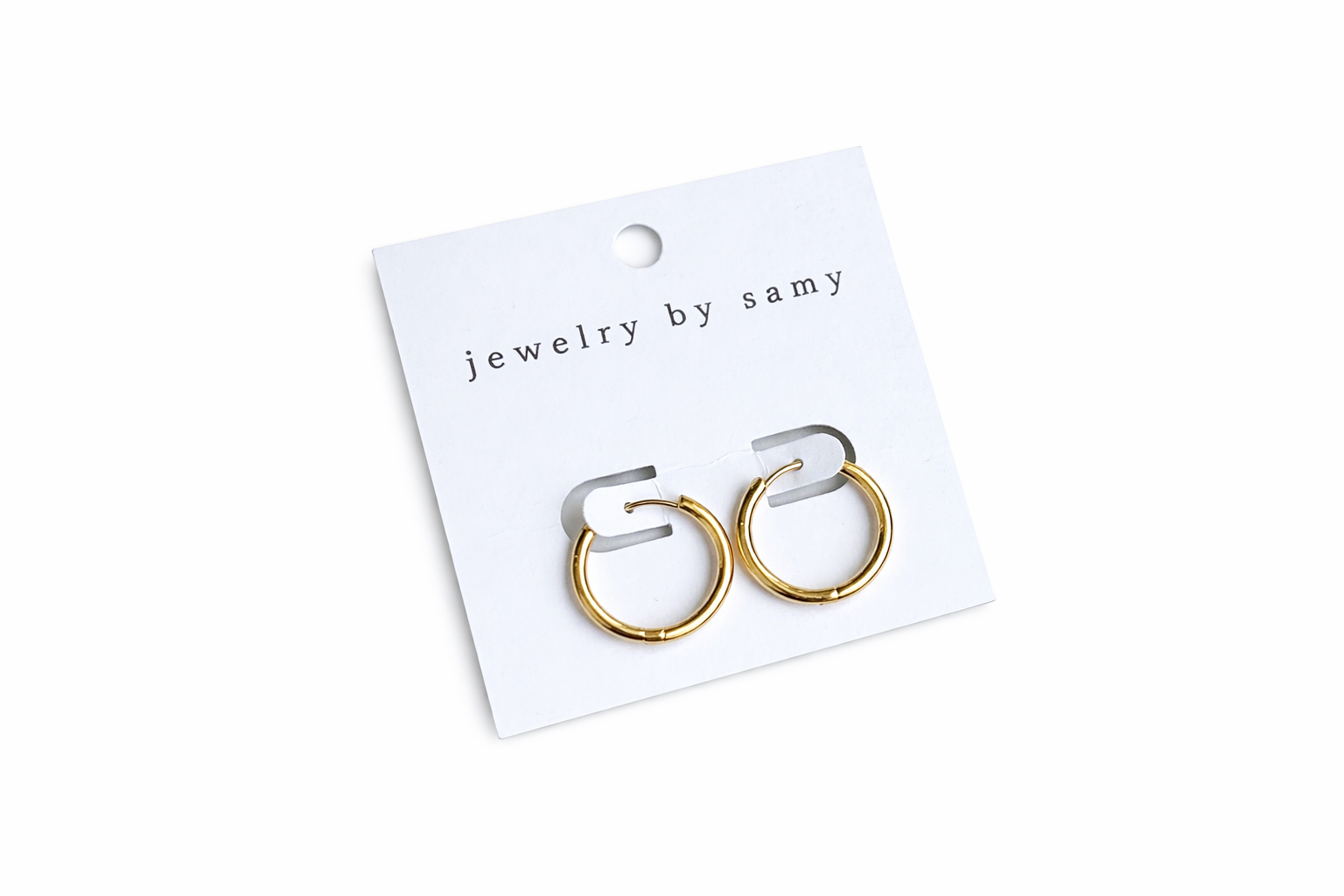 Gold Round Huggie Hoops