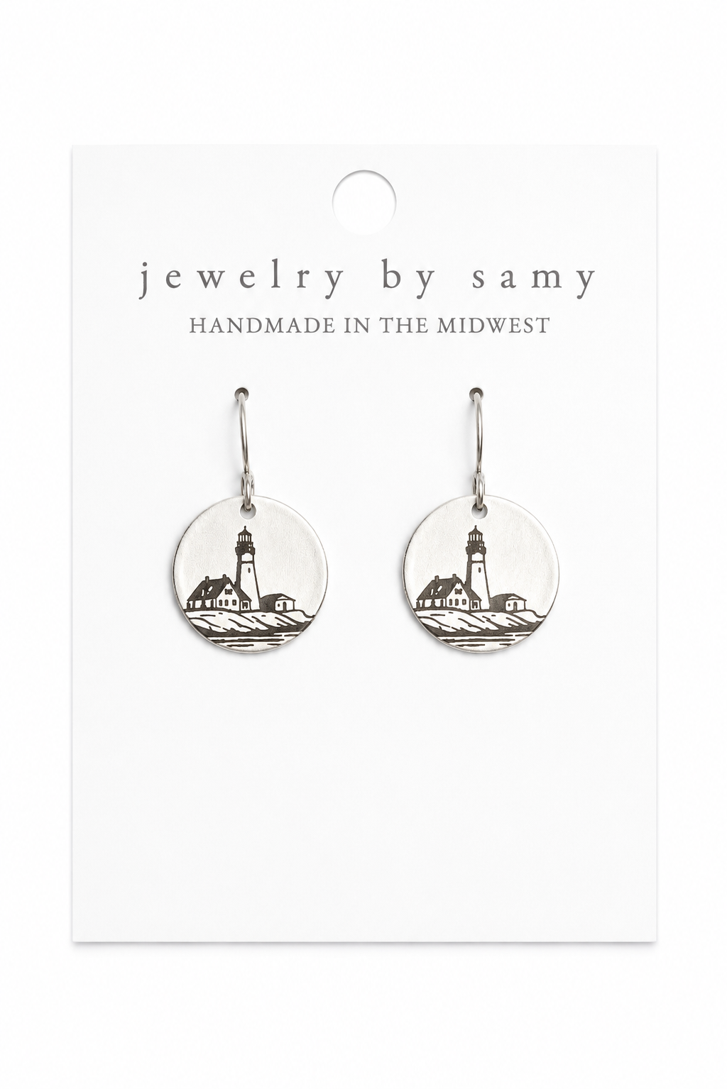 Engraved Portland Head Lighthouse Earrings