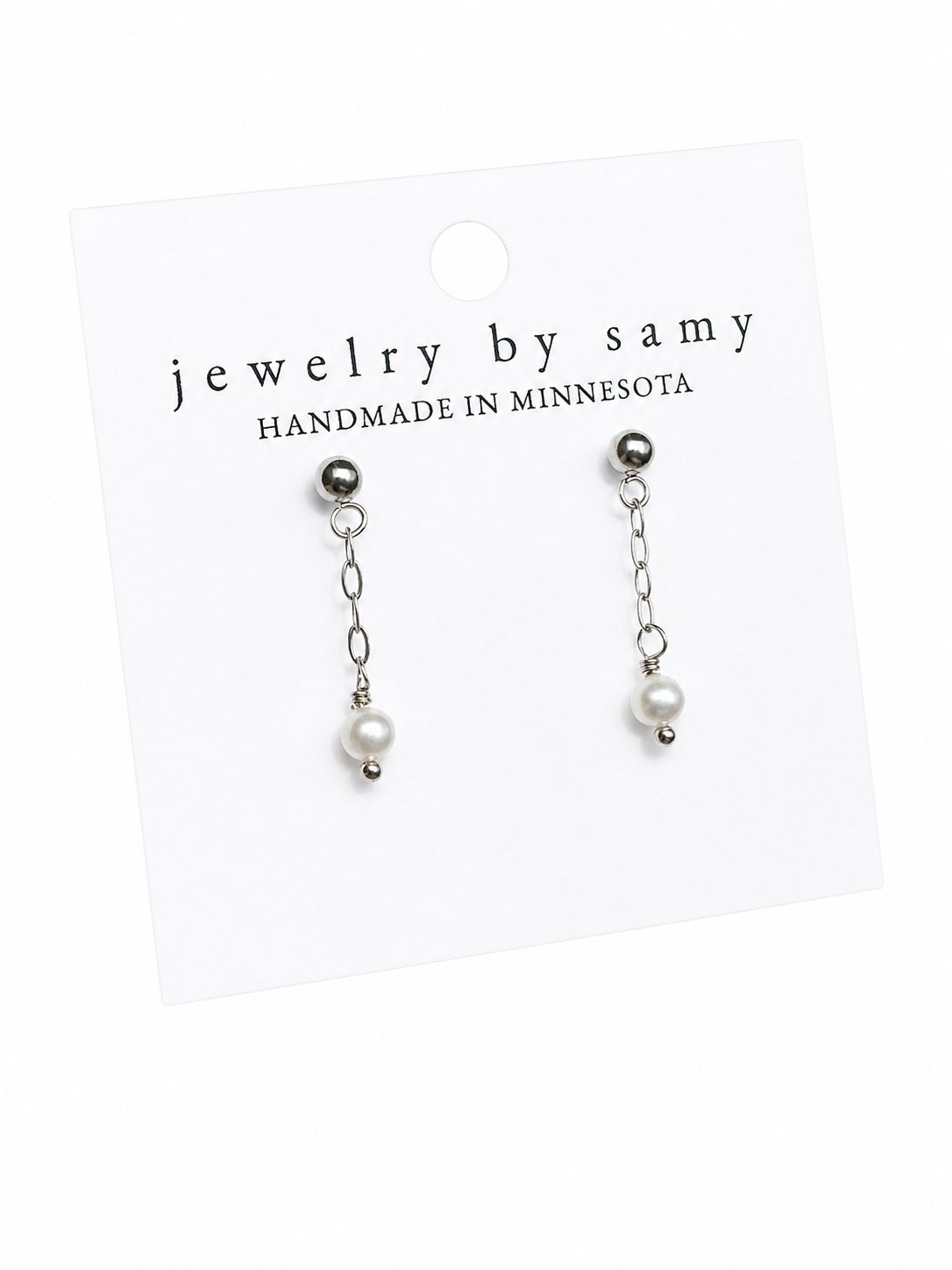 Freshwater Pearl Chain Drop Earrings