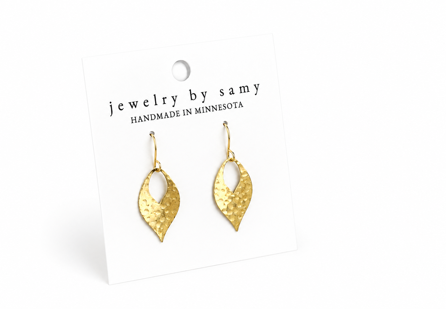 Hammered Gold Teardrop Earrings