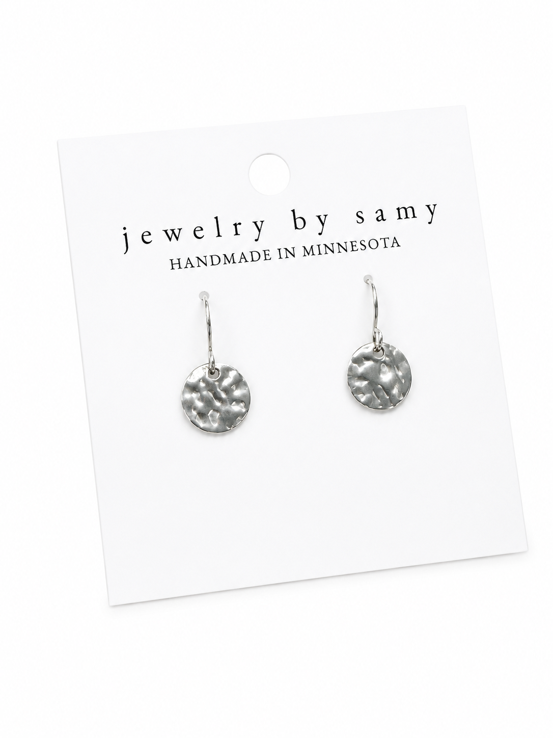 Hammered Silver Disc Earrings