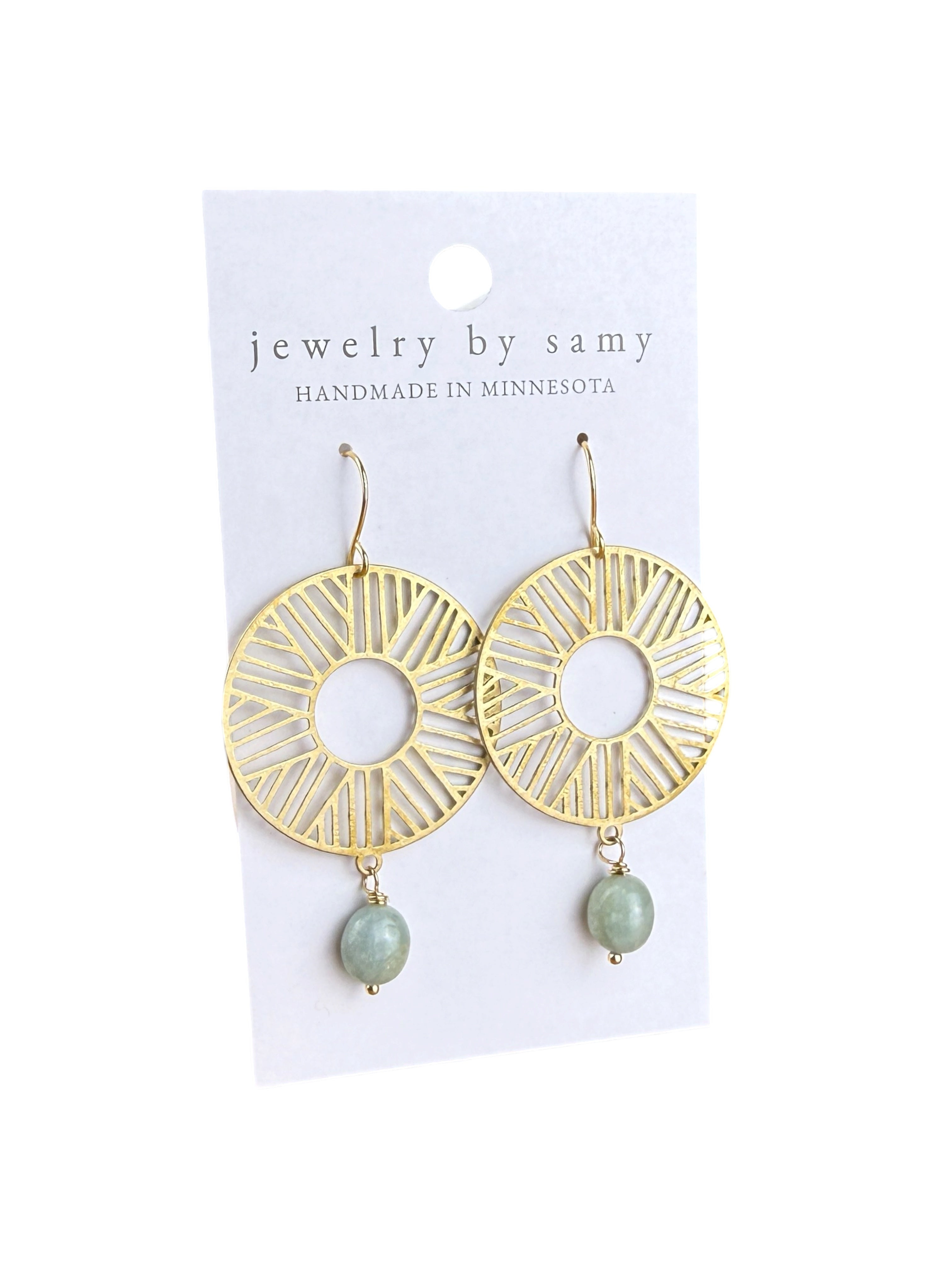 Aquamarine Sundial Earrings