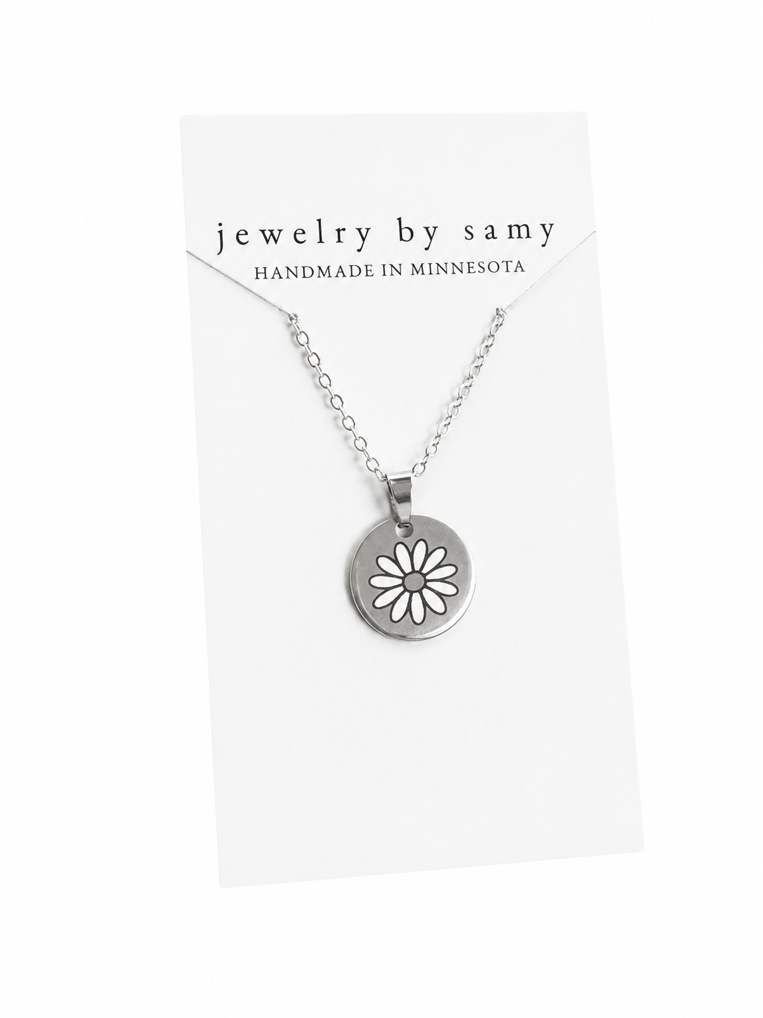 Engraved Daisy Necklace