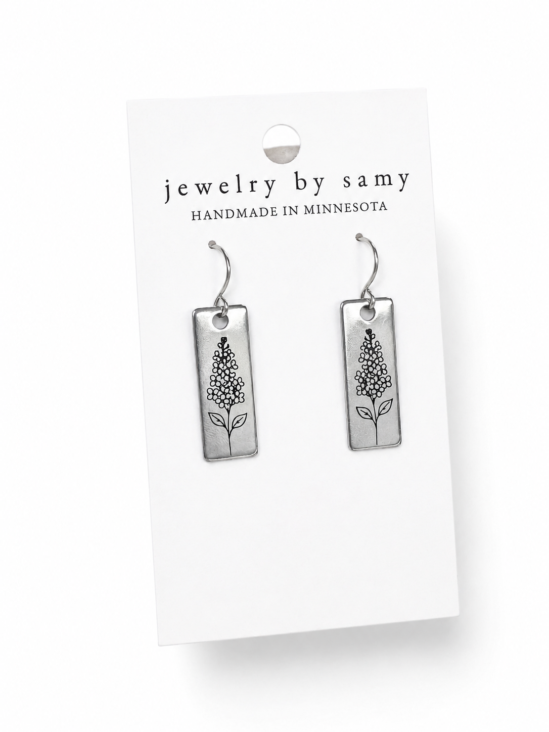 Engraved Lilac Earrings
