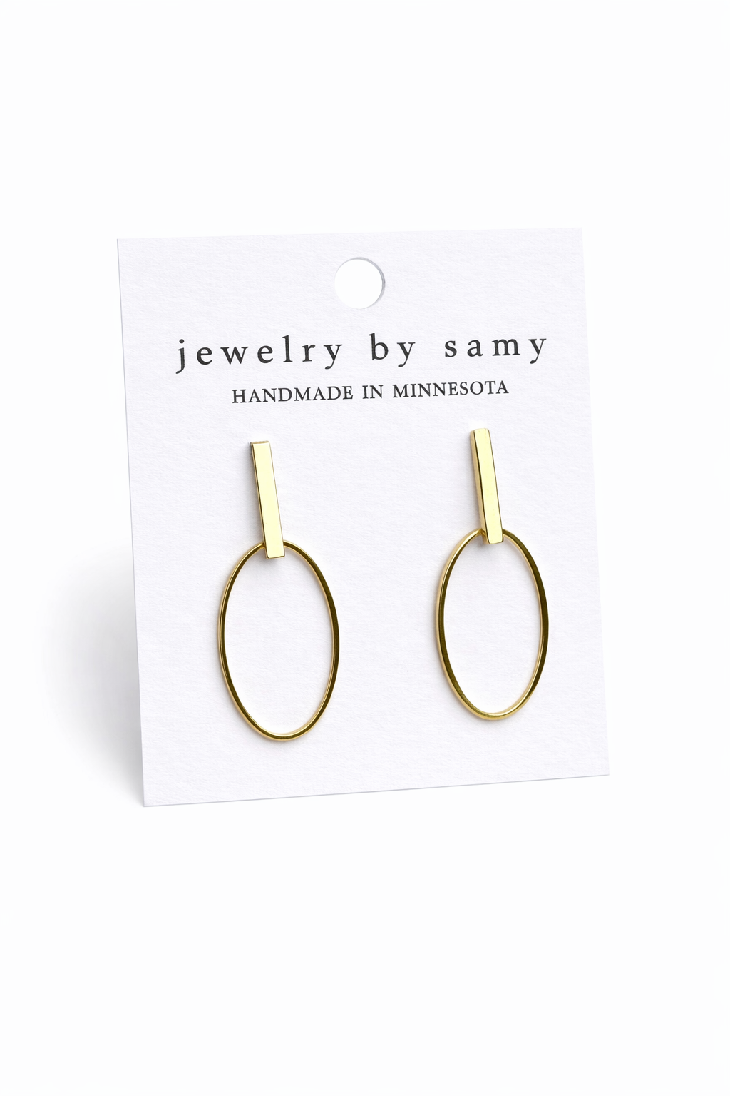 Oval Stud Earrings – Gold Silver Minimal Jewelry