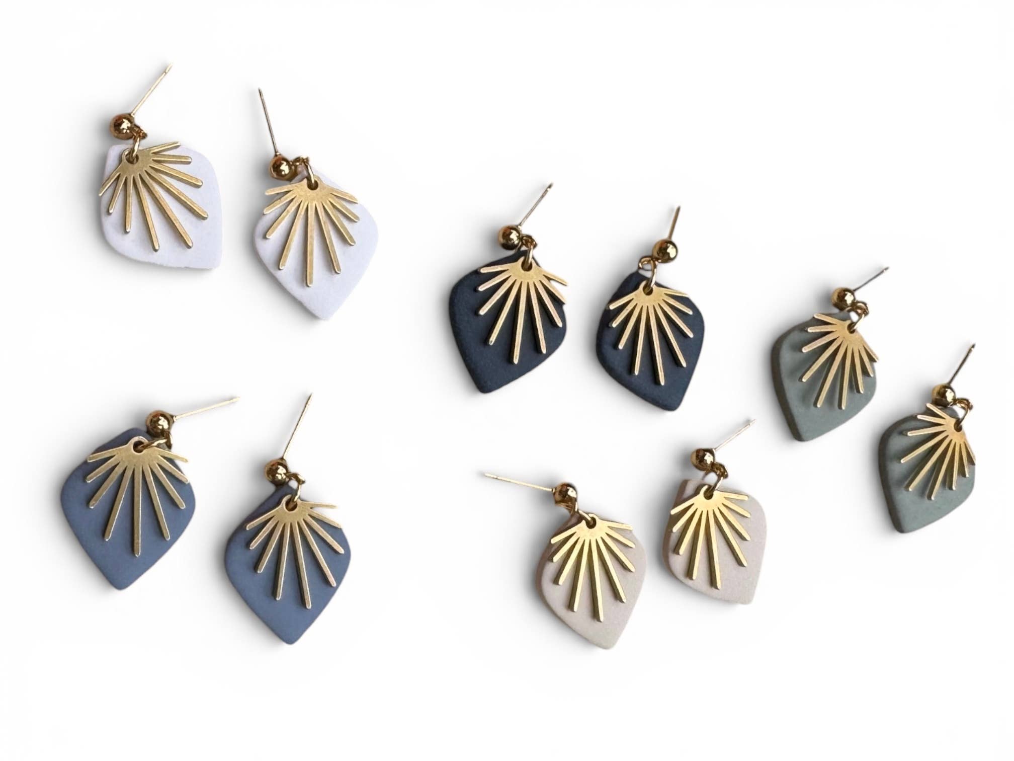 Clay Fringe Stud Earrings – Statement Jewelry