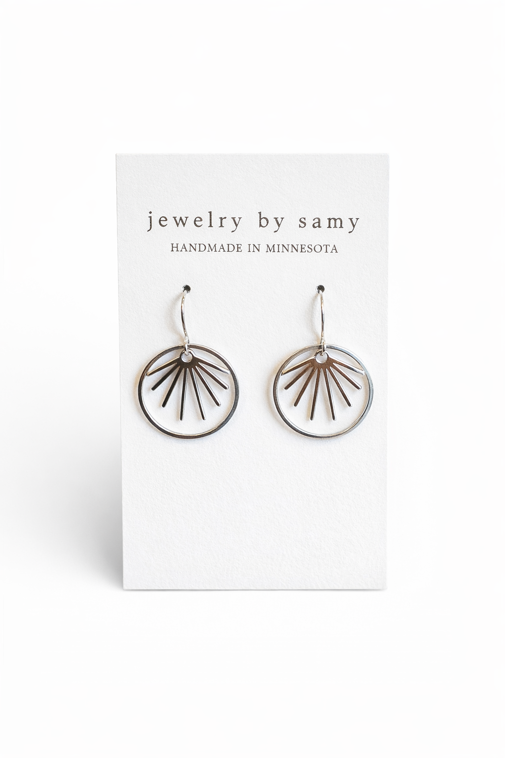 Silver Sunburst Earrings – Minimal Jewelry