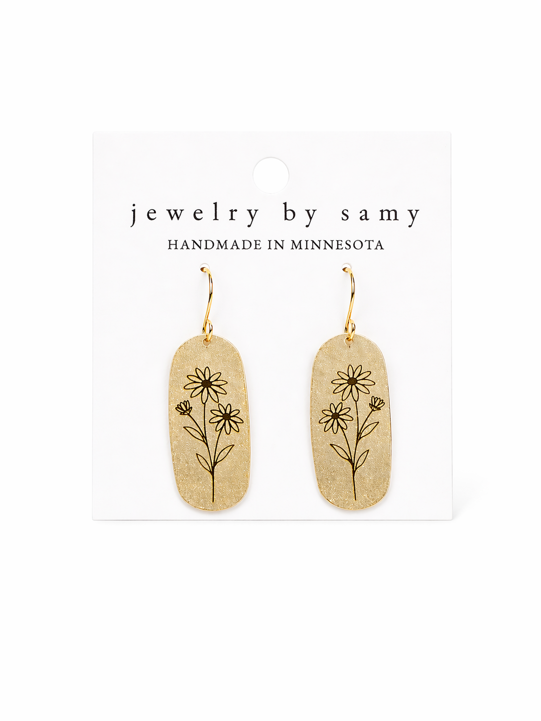 Black Eyed Susan Earrings – Minimal Floral Dangle