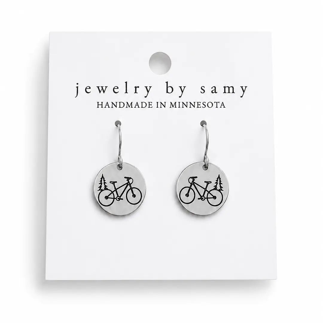 Mountain Bike Pine Earrings