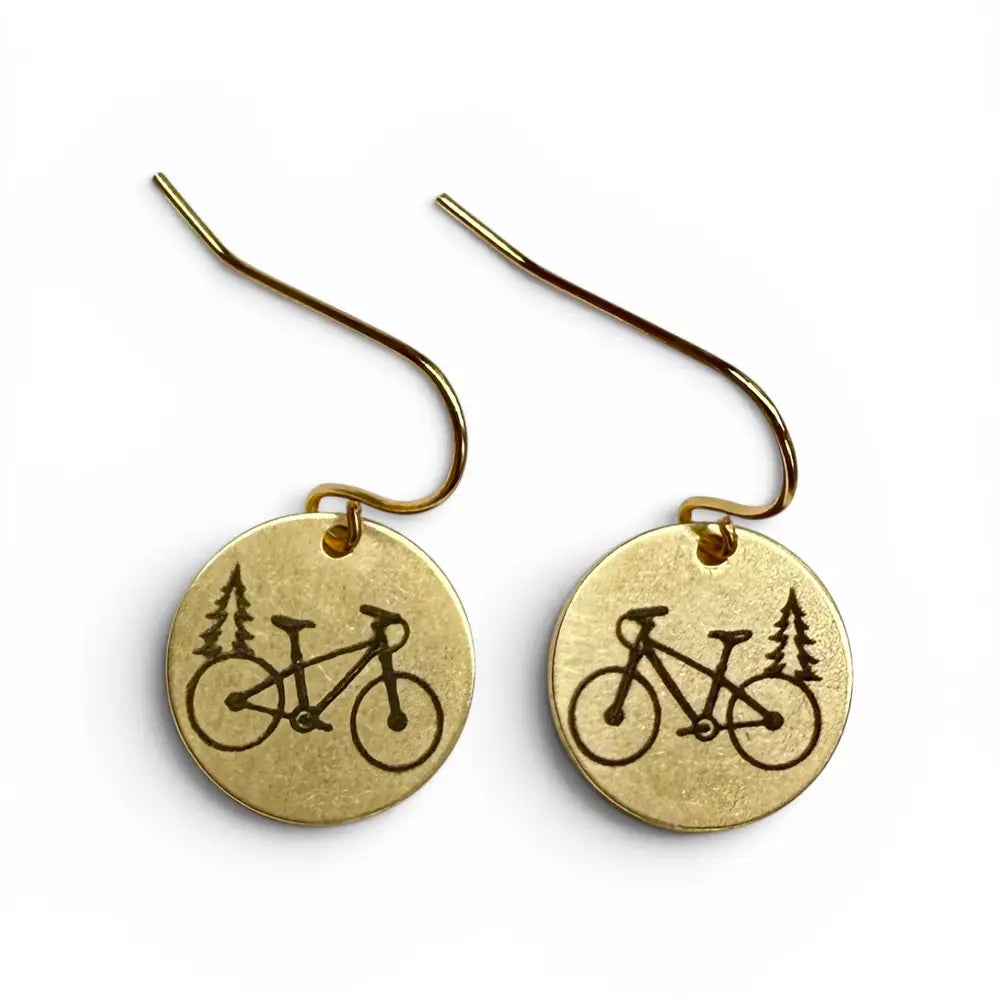 Mountain Bike Pine Earrings