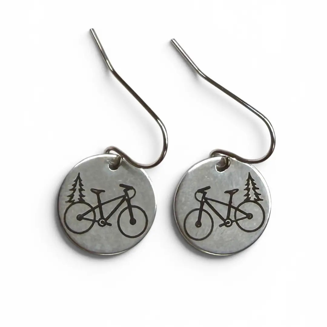Mountain Bike Pine Earrings