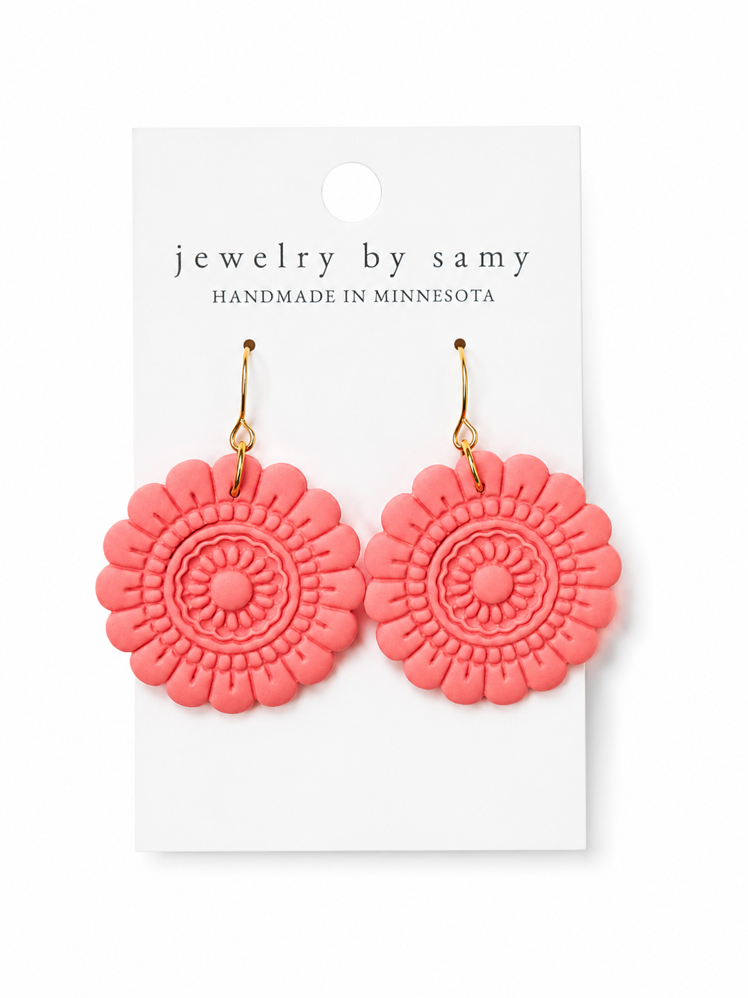 Coral Flower Earrings – Statement Floral Jewelry