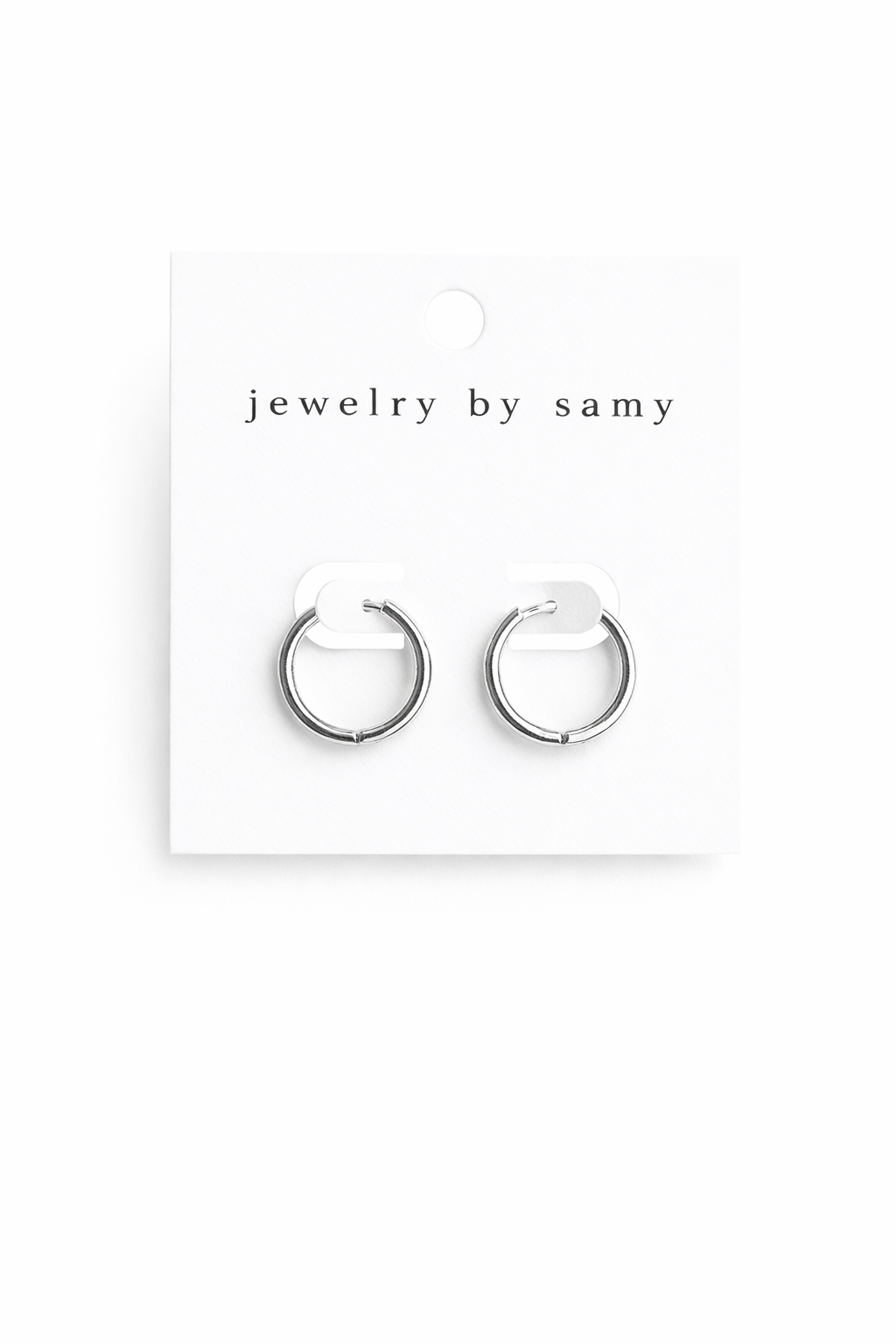 Silver Huggie Hoop Earrings – Large Minimal Jewelry