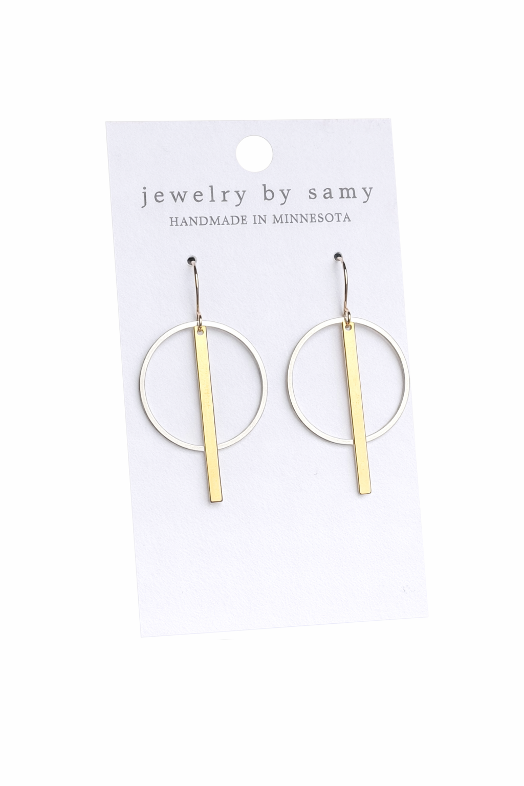 Mixed Metal Bar with Hoop Earrings