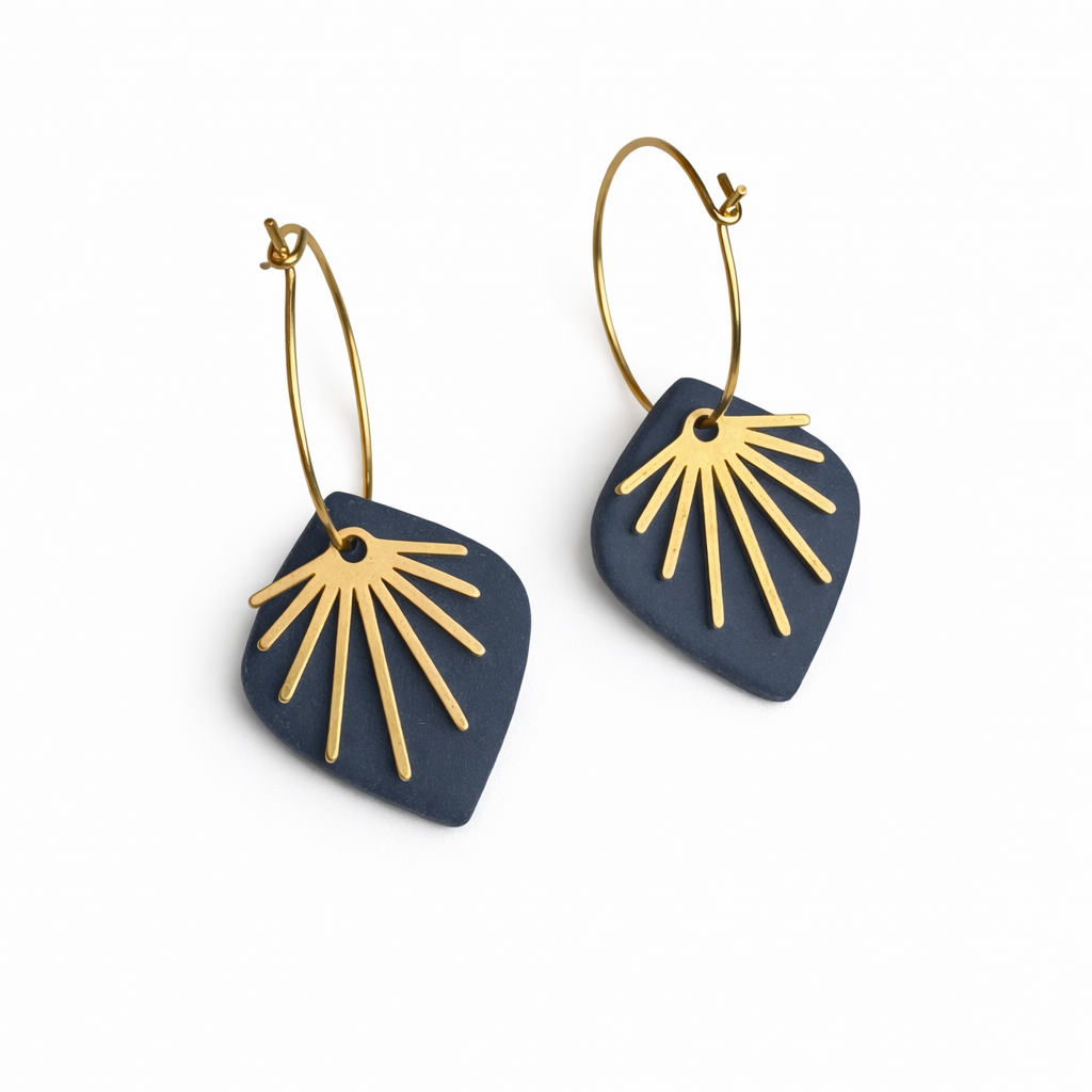 Clay Fringe Hoop Earrings – Statement Jewelry