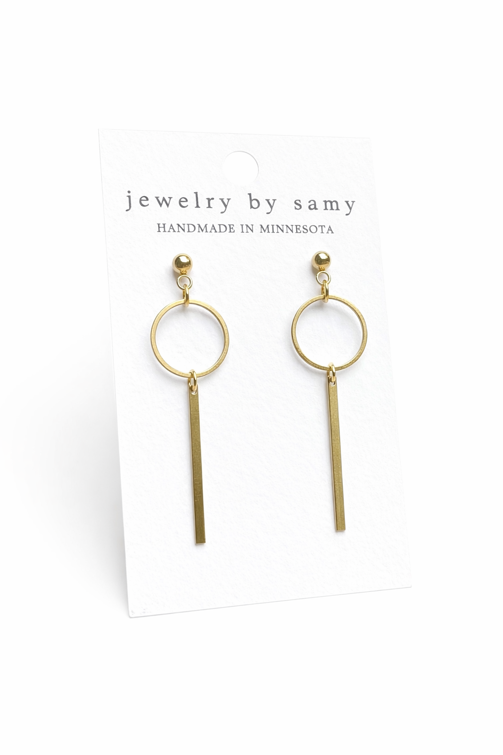 Geometric Drop Earrings – Minimalist Stud Dangle Earrings
