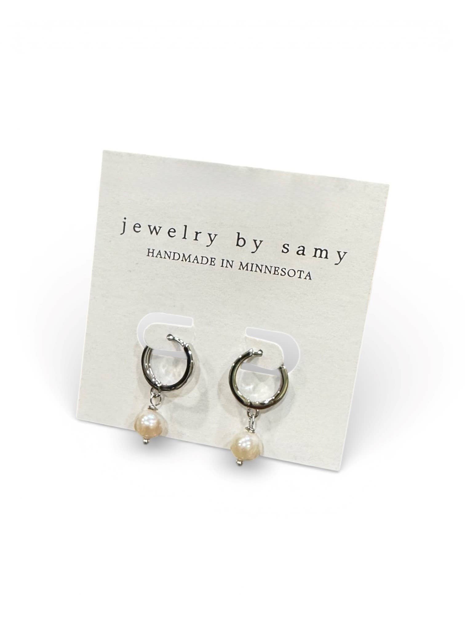 Pearl Huggie Hoop Earrings – Freshwater Pearls
