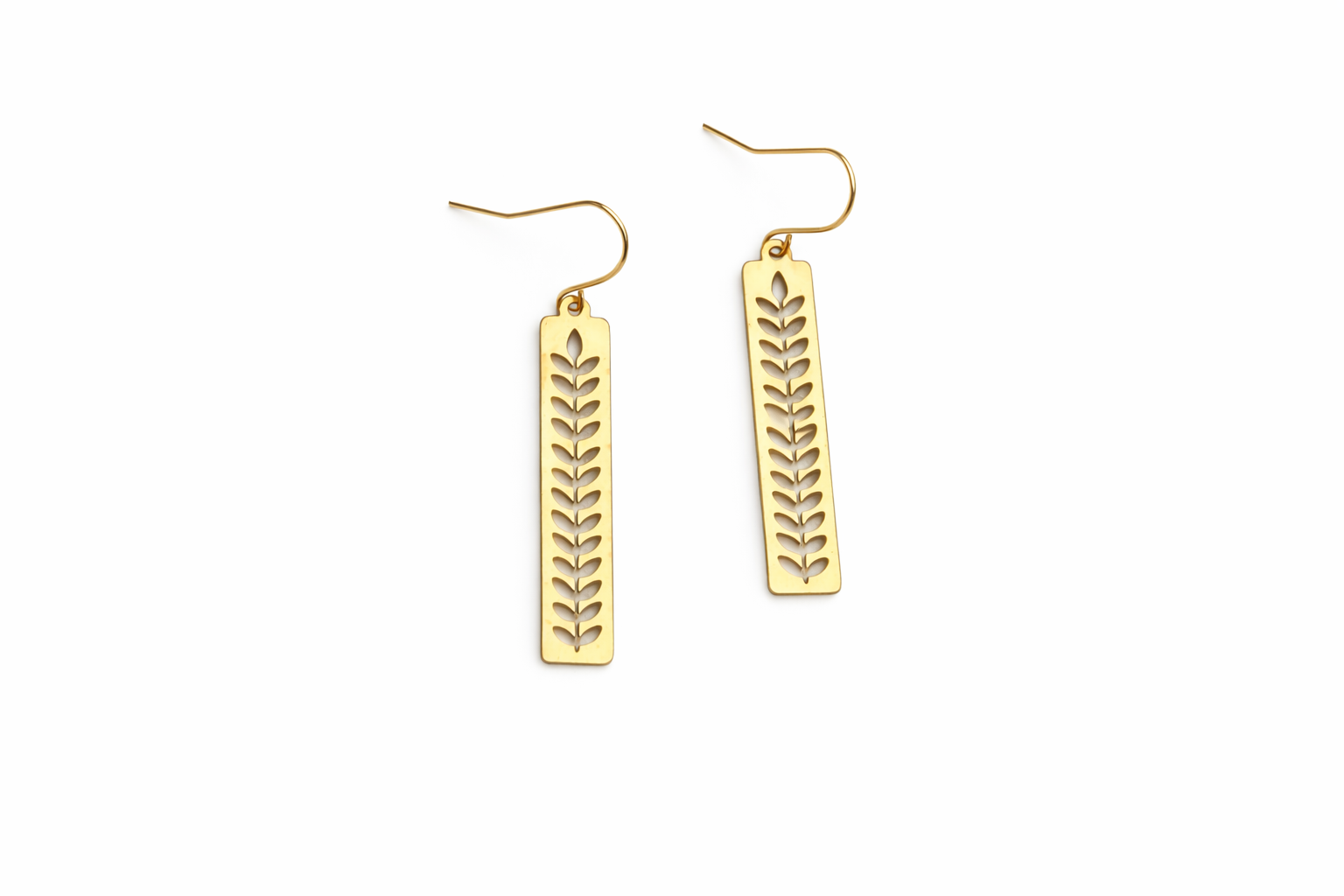 Gold Fern Earrings – Botanical Nature Jewelry